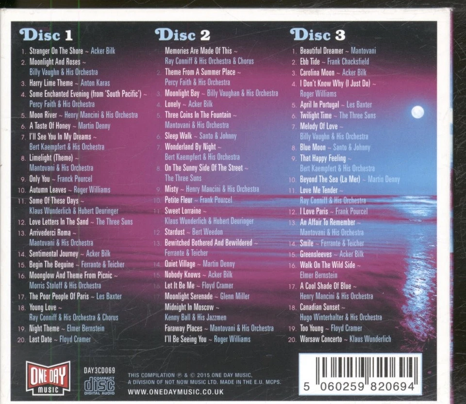 Various Artists Music By Moonlight triple CD UK One Day Music 2015 3 X CD in tri - Image 2 of 2