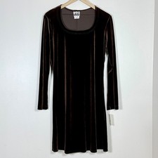 Womens Velvet Dress Size M Dark Chocolate Brown Vintage 90s Whimsigoth Charmed