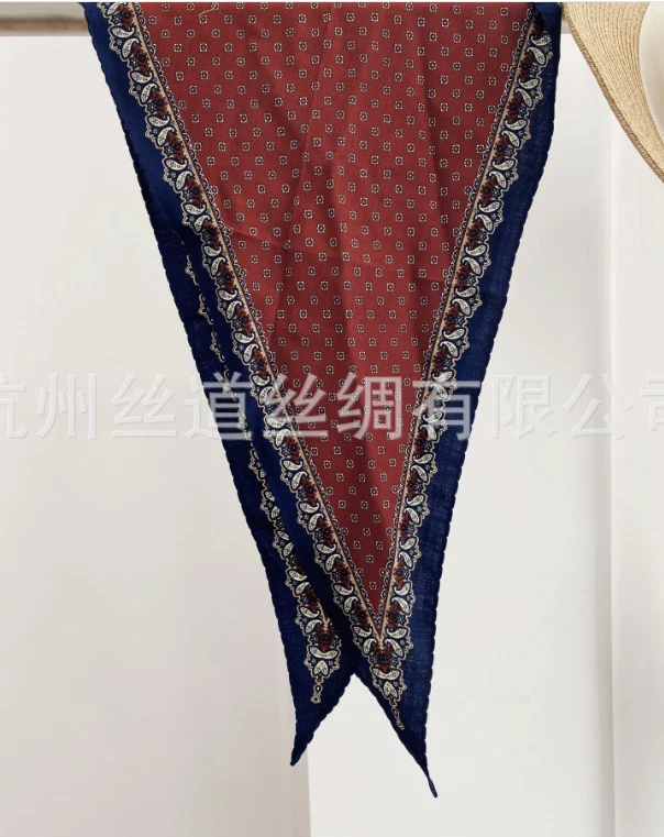 70% Cashmere 30% Silk Shawl 130X45cm Bandana cashew Print Scarf Neckerchief new