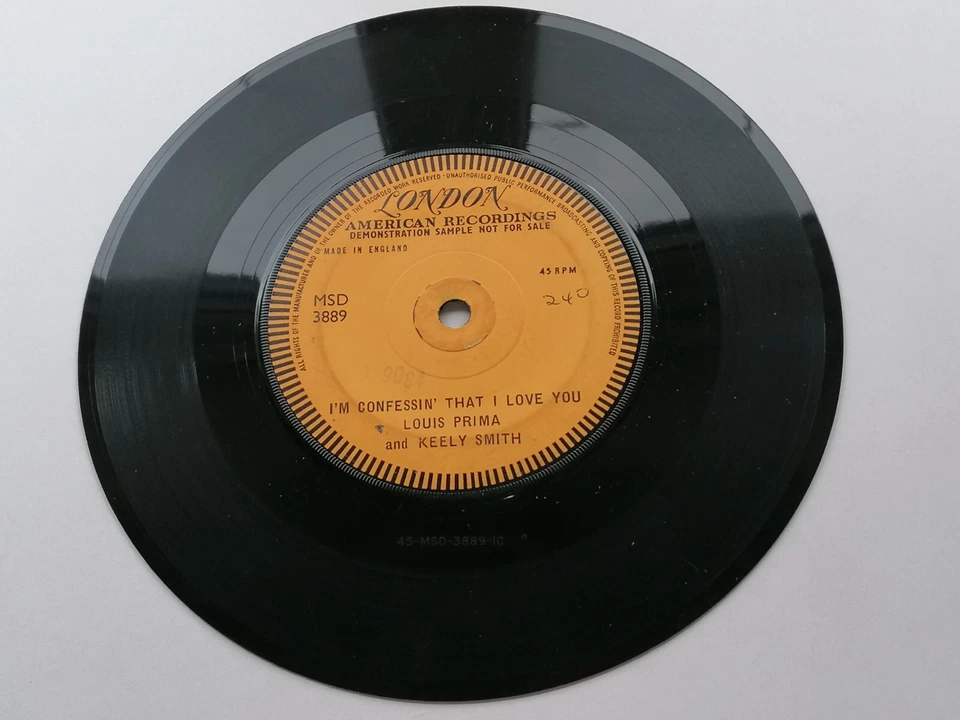 LOUIS PRIMA & KEELY SMITH ONE SIDED LONDON DEMO I'M CONFESSIN' THAT I LOVE YOU - Image 2 of 3