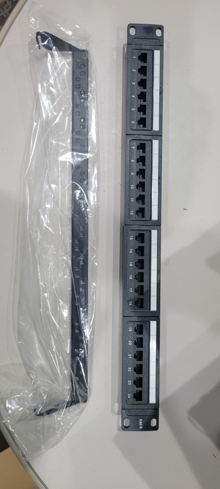 24 Port Cat6 Rj45 Patch Panel For Rack Or Wall Mount Cable Management ...