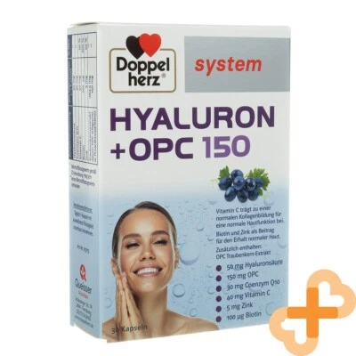 Doppelherz Hyaluron + OPC 150 30 Kapseln Nahrungsergänzung Haar Haut Nägel - Bild 1 von 4