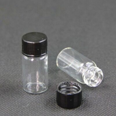 10pcs 3ml Mini Small Clear Glass Bottles Empty Sample Vials Jars with Screw Caps