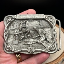 EMT Belt Buckle Emergency Medical Technician First Vintage 1986 Bergamot Pewter
