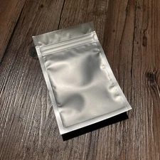 Translucent  Silver Black Flat Metallic Foil Resealable Bags Pouch 3"x5" Qty 270