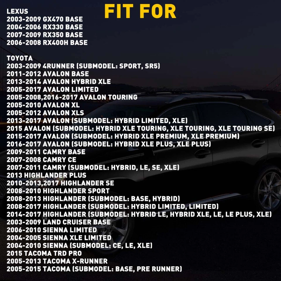 Para Lexus GX470 Base 2003-2009 4X Carro Frontal Traseiro LH RH Maçaneta Externa Preta - Imagem 4 de 4
