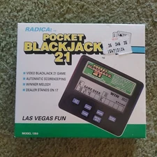 Radica Pocket Blackjack 21 Electronic Handheld Travel Game Las Vegas Style 1350