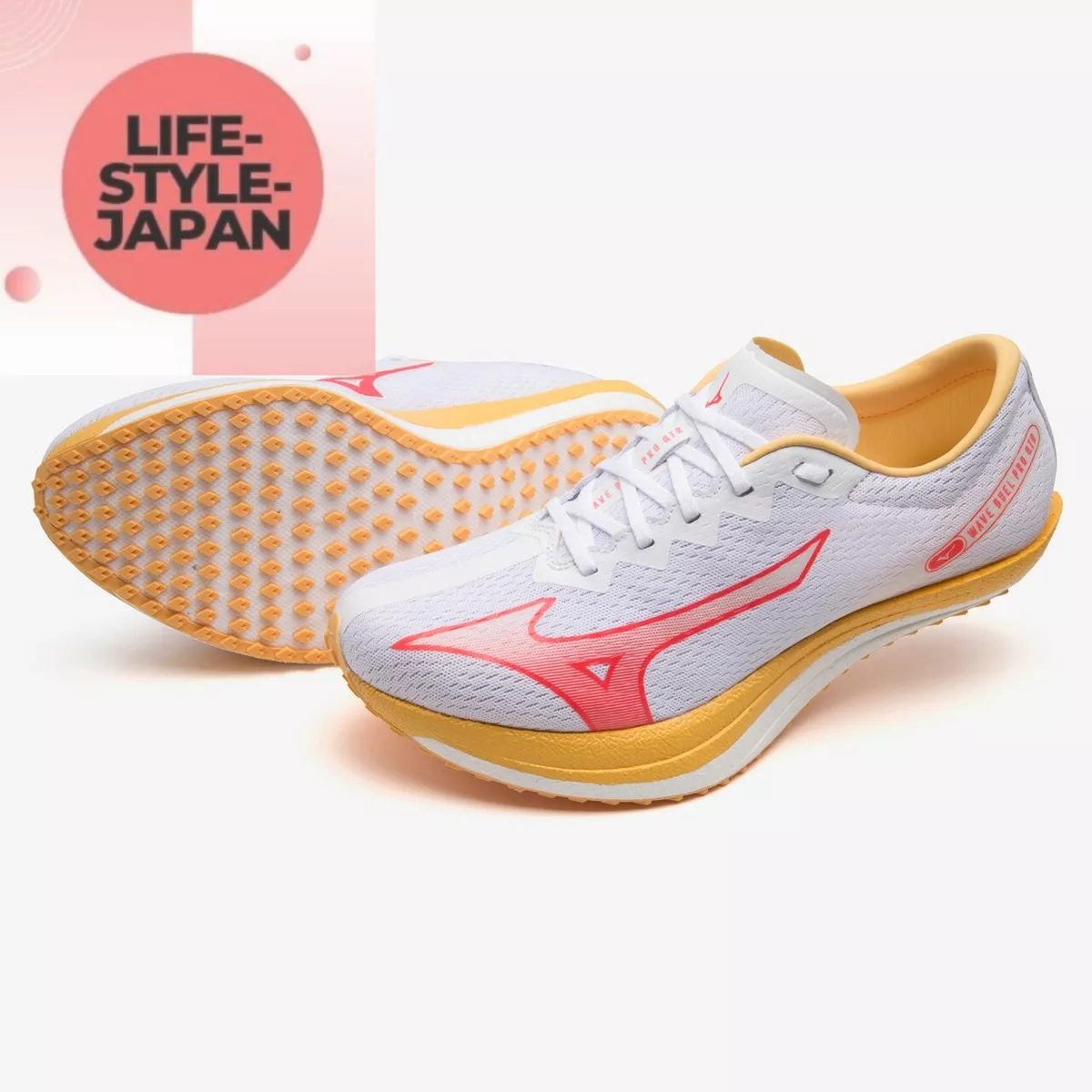 MIZUNO WAVE DUEL PRO QTR U1GD2250 02 White x Pink x Yellow Men