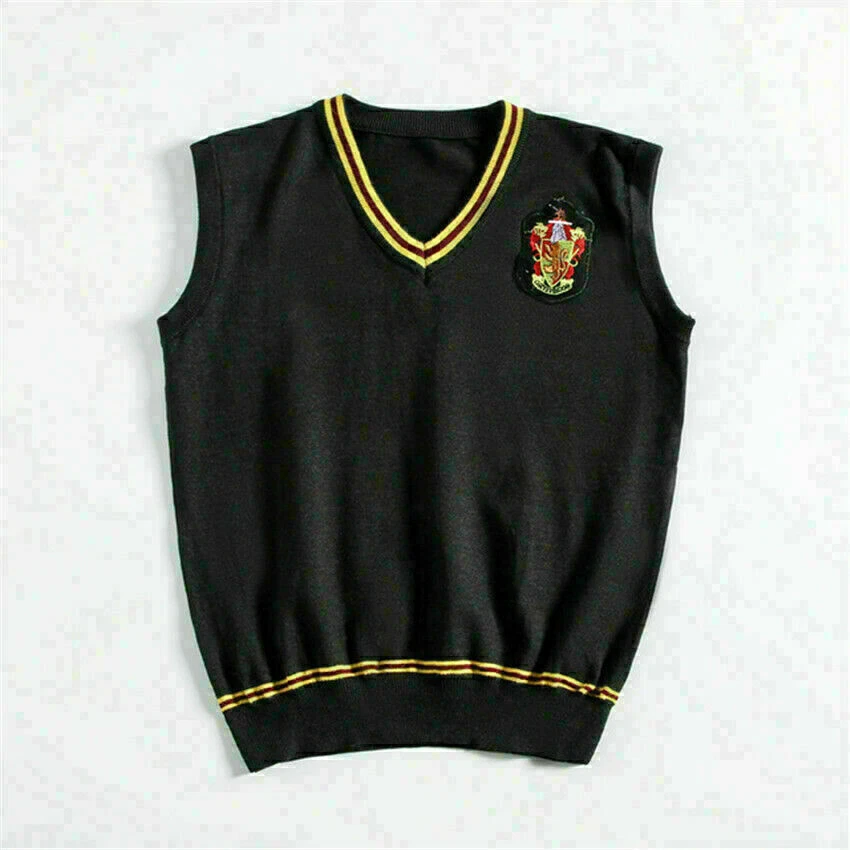 Harry Potter Vest Tie Wool Sweater School Uniform Fancy Dress Costume Gryffindor - Image 4 of 4