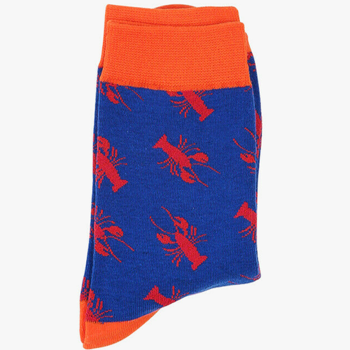 Mens Novelty Lobster Bamboo Socks UK 7-11 Ideal FRIENDS Gift NEW Blue Red Orange - Picture 3 of 5
