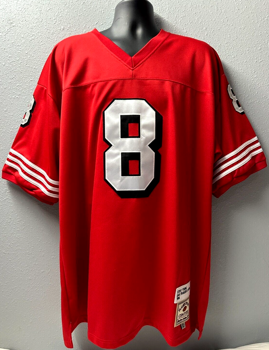 ユニフォーム Champion Steven Young 49ers NFL Jerseys San Francisco 49ers #8 Steve Young Football Jersey Men's SZ