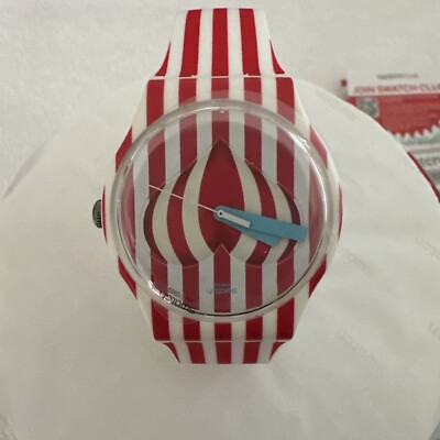 SWATCH Exclusive Red & White Stripe Sweet Valentine Heart In  display picture 1