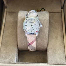 Brand New Burberry BU9222 Haymarket Check Stainless Steel Women's Watch