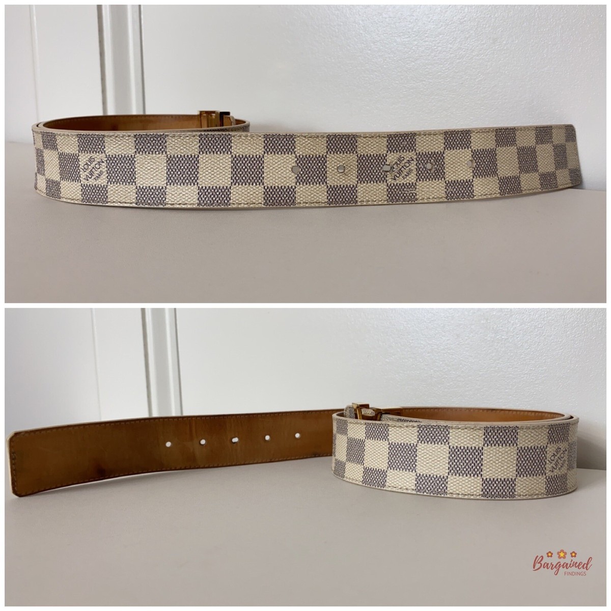 LV Damier Azur Pattern Vintage Waist Belt Louis Vuitton Damier Azur Pattern Waist Belt - Neutrals  main image 3