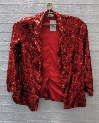 New Jess Lea Sequin And The City Blazer Red Sz. XL