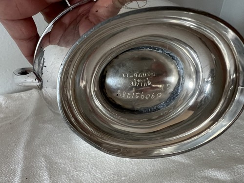 Vintage Wallace EPNS 4-teiliges versilbertes Teekanne Set silber gelötete Basis Art Deco - Bild 7 von 9