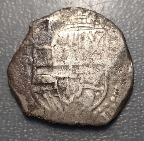 BOLIVIA POTOSI PHILIP IV SPANISH COLONIAL 8 REALES 1626? SILVER COB MACUQUINA