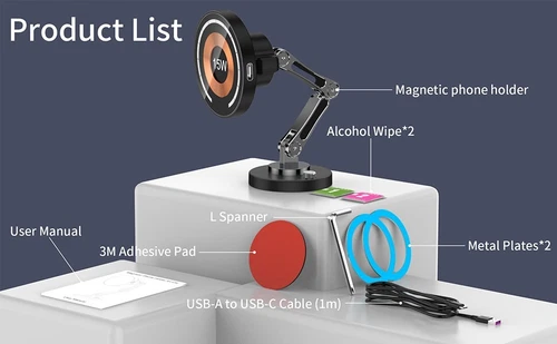 For Magsafe Car Mount Charger for iPhone Magnetic 15W Dash Window Charging Mount - Picture 11 of 18