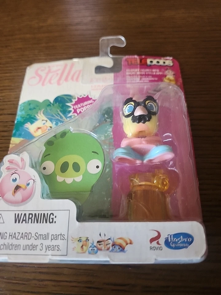 HASBRO 2013 GRY BIRDS TELEPODS STELLA KNOCK PIGGY AWAY POPPY SELADO EUROPEU - Imagem 3 de 4