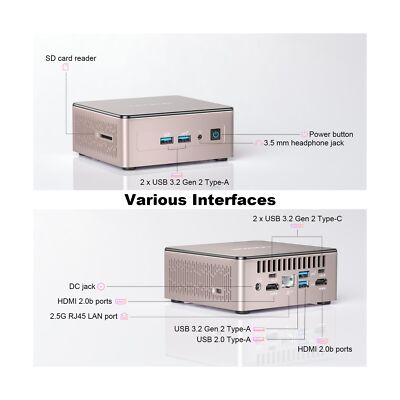 GEEKOM A5 Mini PC, AMD Ryzen 7 5800H(8C/16T, up to 4.4GHz), 32GB