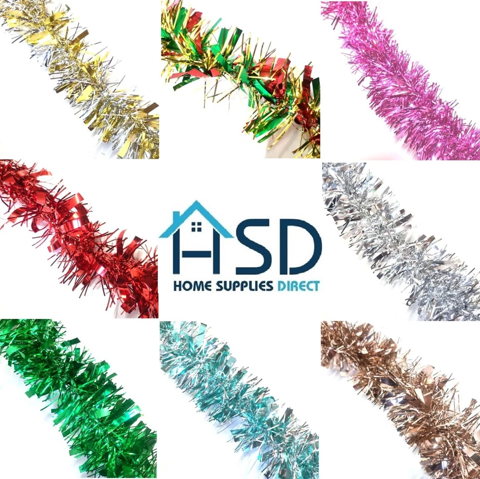 Tinsel Chunky 2M 6.5ft Christmas Tree Decoration Xmas Garland Sparkle Decoration