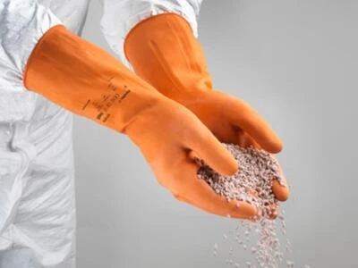 ALPHATEC (EX. MARIGOLD G02T) Ansell Orange Latex Rubber Long Cuff Gloves S/M/L Chemicals Cleaning Household