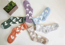 Cute Heart Designed Winter Fuzzy Warm Soft Comfy Socks/Holiday Gift idea/Cozy