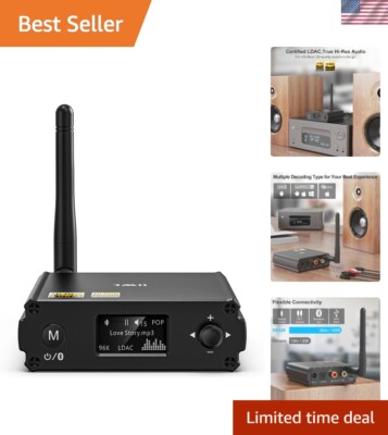 LDAC Hi-Res Bluetooth 5.1 Audio Receiver with Audiophile DAC & OLED Display