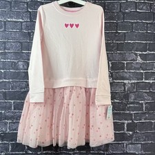 Cat  Jack Girls' XL 14-16 Pink Hearts Tulle Dress X-Large