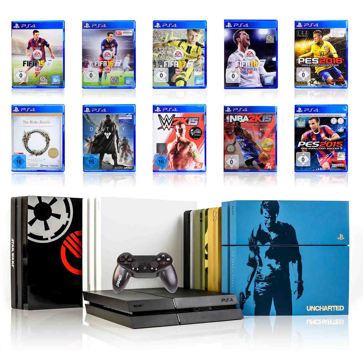 SONY PS4 Konsole 500GB 1TB 2TB Slim Pro + Controller Playstation 4 