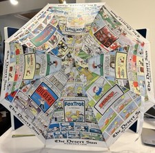 RARE Vintage The Desert Sun Newspaper Comic Strip Cartoon Umbrella PALM SPRINGS