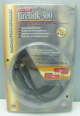 Monster Cable FireLink 300 IEEE 1394 4 pin to 4 pin 2 meter Digital/video cable