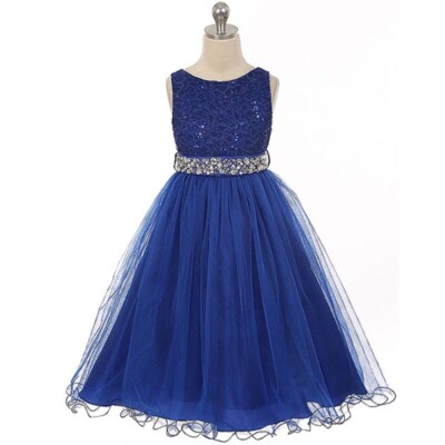 ROYAL BLUE Size 4 Flower Girl Dress Birthday Recital Party Formal  Bridesmaid | eBay