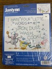 Janlynn Counted Cross Stitch #195-0614 I Hate Four Letter Words Kitchen Home