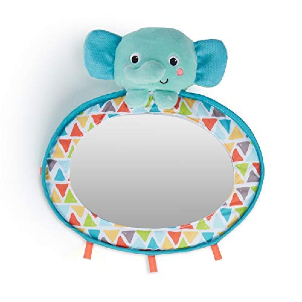 Bright Starts, Specchio per Auto in Peluche Elefante - NUOVO