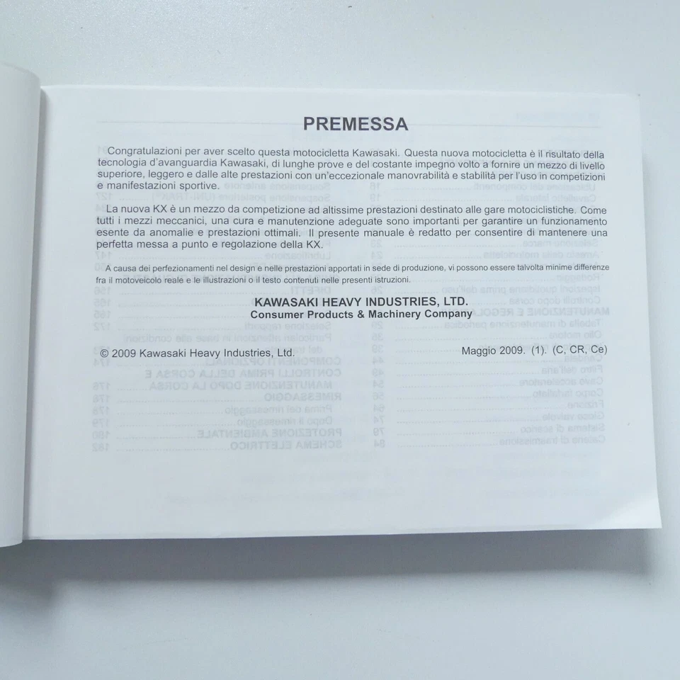 Kawasaki KX 450 F 2009 Bedienungsanleitung Manual Italien Spanien Niederlande - Bild 3 von 4