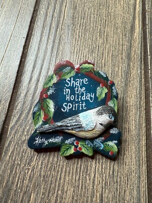 Kathy Hatch Holiday Bird Pin Brooch With Share In The Holiday Spirit Design