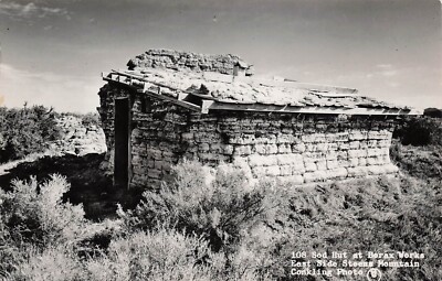 RPPC Steens Mountain Alvord Desert Borax Lake Works Sod Hut Photo Postcard E58