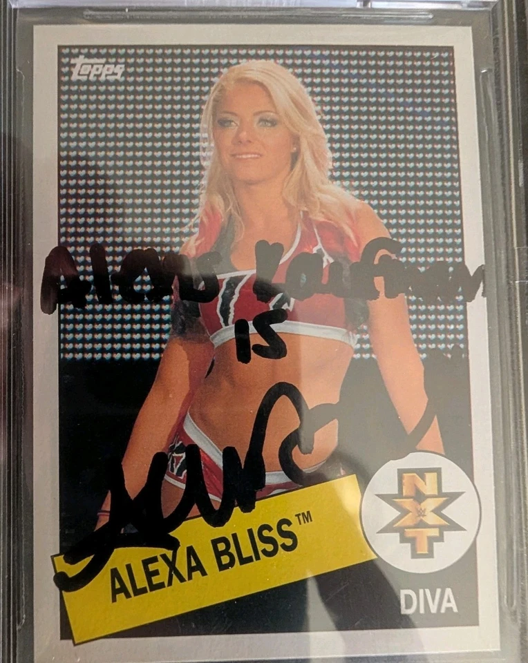 2015 Topps Heritage WWE #101 Alexa Bliss RC automático BAS 10 GEMA con inscripción Foto 3 de 4
