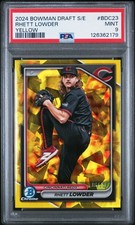 2024 BOWMAN DRAFT SAPPHIRE ED YELLOW #BDC23 RHETT LOWDER 36/75 PSA 9