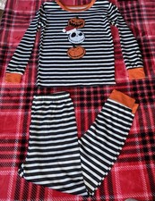 Disney Jack Skellington Halloween 2-Piece Long Sleeve Striped Pajama Set 8