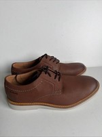 CLARKS ATTICUS LTLACE DARK TAN LEATHER UK SIZE 8.5 EU 42.5