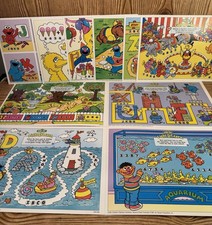Vintage 1991 Sesame Street Light  Learn Replacement Cards Double Sided Lot 10