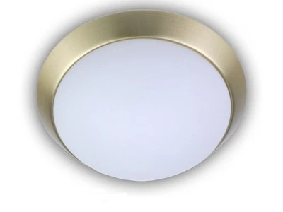 LED Deckenschale rund Opalglas Dekorring Messing Ø40cm LED Küchenleuchte dimmbar - Bild 1 von 4