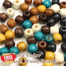 VENOFEN Wooden Loc Beads 60pc, Dreadlock Hair Beads, Natural Wood Braids Acce...