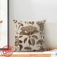 Yxuiyal Floral Pillow Covers 18x18 Set of 2 Brown Hydrangea