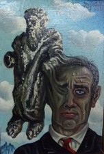 Luigi Regianini (Milano 1930-2013) IL PESO Olio su tela cm 15x10 anno 1970