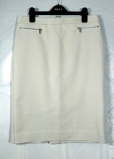 Marks  Spencer cream ivory stretch knee-length office siren pencil skirt, 10