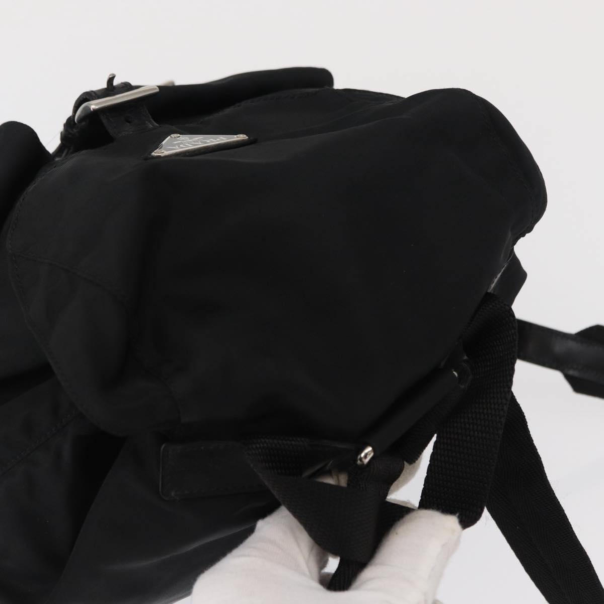 Prada Double Front Pocket Backpack Tessuto Black Nylon Backpack Bag Authentic thumbnail 15