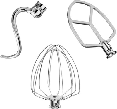 Stainless Steel Attachments 3-Piece for Kitchenaid 5.5-6 QT Bowl-Lift Stand Mixe